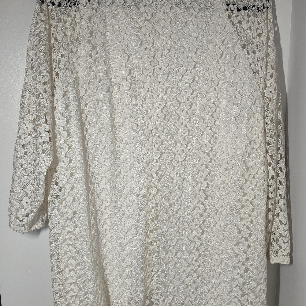 New Directions Cream Lace Women's Blouse Size 3X #431 - Picture 3 of 3
